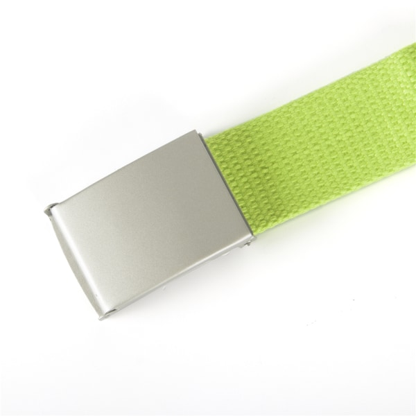 Skärp i neon grön canvas tyg bälte unisex justerbar längd Neongrön