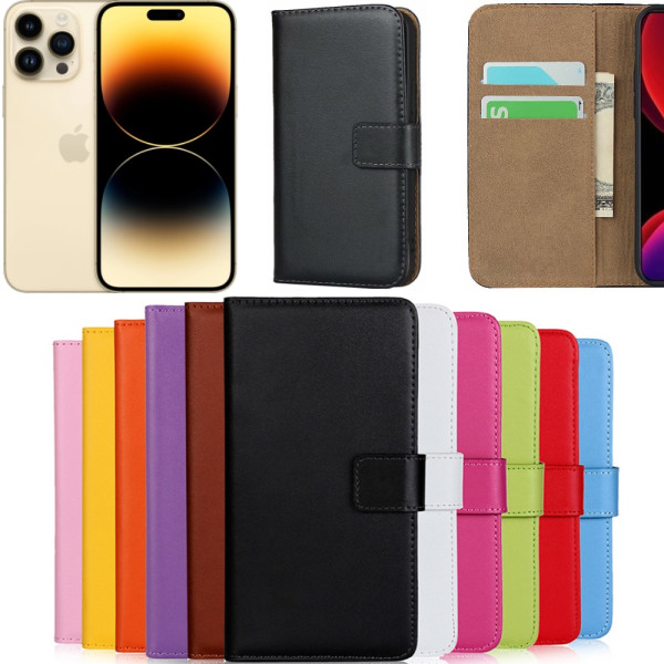 iPhone 14 Pro Max plånboksfodral plånbok fodral skal gul - Gul Iphone 14 Pro Max