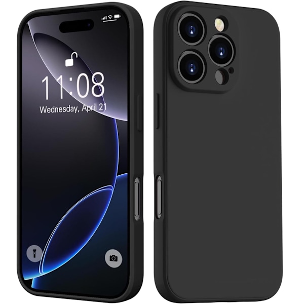 iPhone 16 Pro skal mobilcover etui TPU / silikone sort - BLACK IPHONE 16 PRO