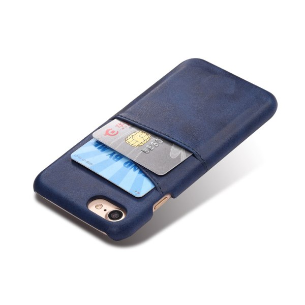 Iphone 7/8 suojakuoren nahkainen kotelo Visa Mastercardille - Sininen iPhone 7/8