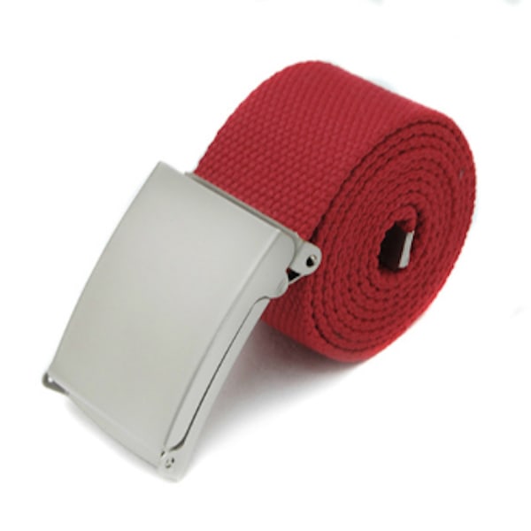 Skärp i rött canvas tyg bälte unisex justerbar längd Röd 7ec8 | Röd |  Canvas | Fyndiq
