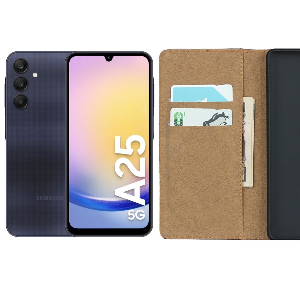 Samsung Galaxy A25 pung etui mobilcover - VÆLG: Sort  