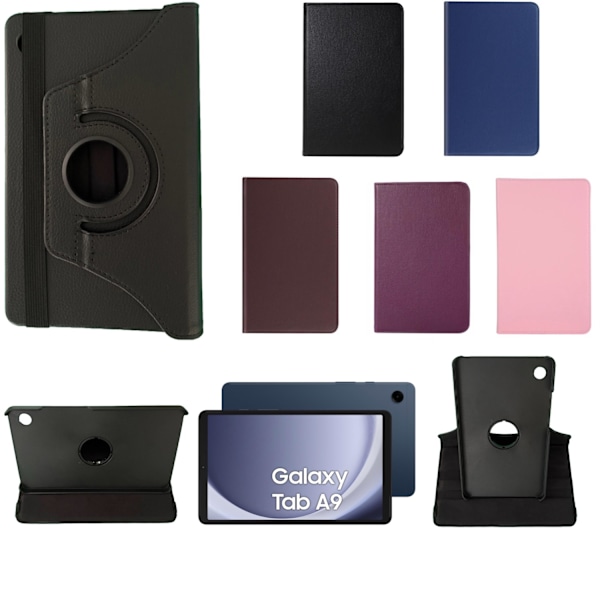 360 etui Samsung Galaxy Tab A9 skærmbeskytter cover sort - Sort Blå