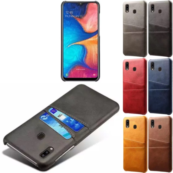 Samsung A40 etui cover beskyttelse læder kort visning mastercard - Grå A40