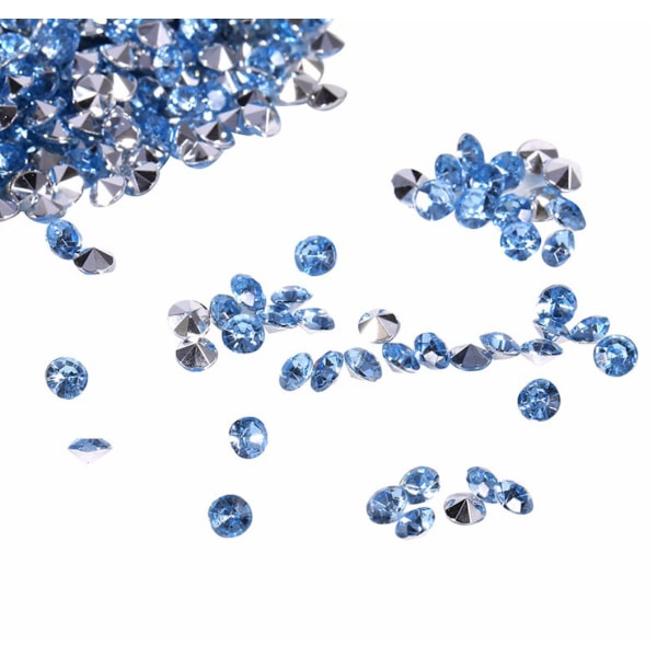 200 pack diamanter blå/ metall, dekoration fest dop nyår bröllop Blå / silver 10 mm