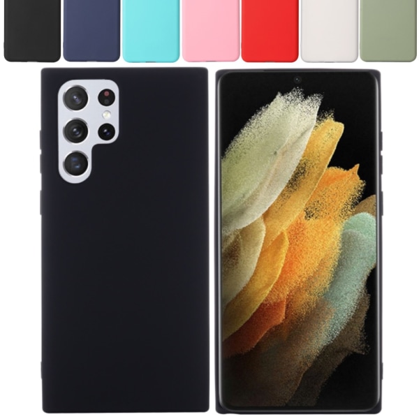 Silikon TPU skal Samsung S22 Ultra fodral mobilskal skärmskydd - Röd Galaxy S22 Ultra 5G