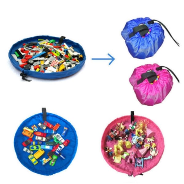 Mat opbevaring picnic lego legetøj legemåtte blå Blue 1500 mm