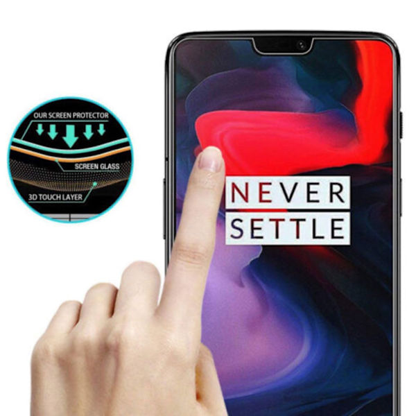 OnePlus 6 skärmskydd 9H passar skal fodral hörlurar - Transparent OnePlus 6