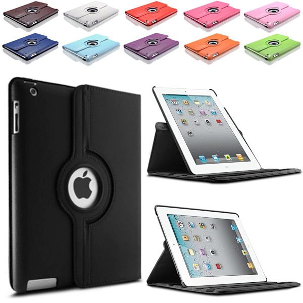 Beskyttelse 360° rotation iPad 2/3/4 etui stativ skærmbeskyttelse skal bag: Sort Ipad 2/3/4 fra 2011/2012 Ikke Air