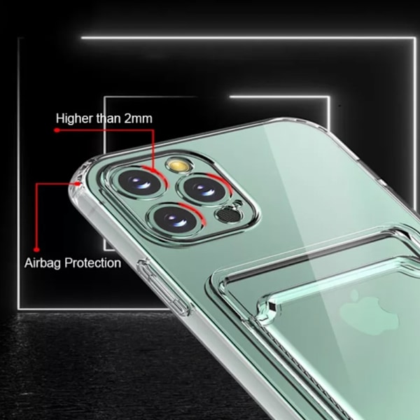 VALITSE MALLI IPHONE-kotelo korttitasku puhelimen kotelo - Läpinäkyvä IPHONE XR