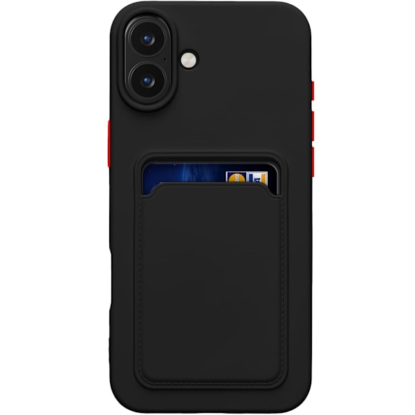 Iphone 16 Pro/ProMax/Plus -kuori korttitaskulla - Black Iphone 16 Pro Max
