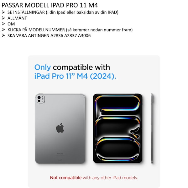 iPad Pro 11 tum M4 2024 skärmskydd härdat glas 9H transparent  