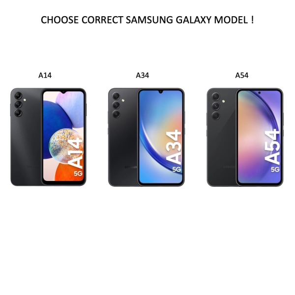 Samsung Galaxy A14/A34/A54 skal fodral slot - VÄLJ:   SAMSUNG A14