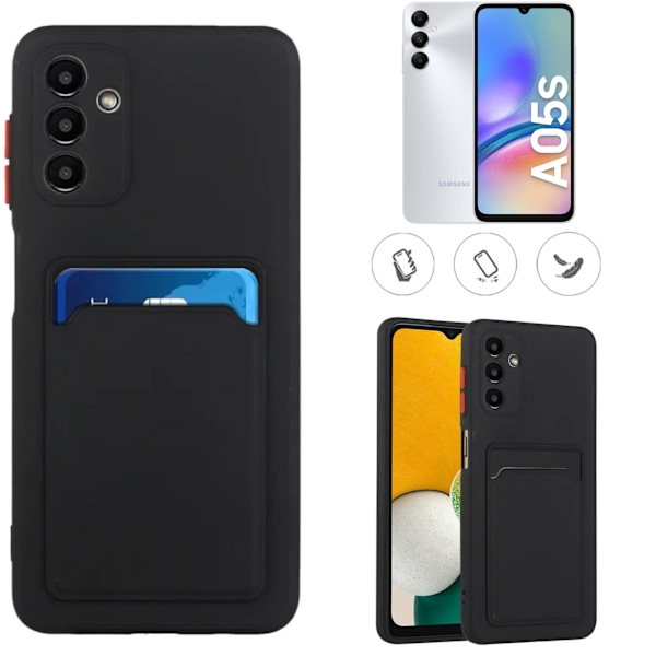 Samsung Galaxy A05s skal mobilcover kortlomme sort BLACK  