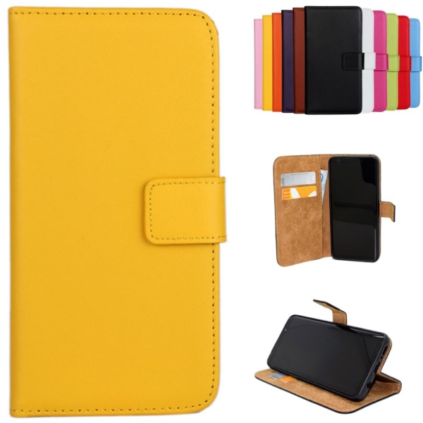 Samsung Galaxy A12/A52/A52s pung pung etui beskyttelse læder PU - Gul A52/A52s