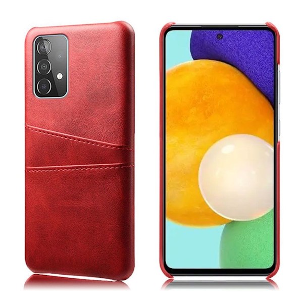 Kortholder Samsung A52/A52s skal mobilcover hul til oplader - Rød Samsung Galaxy A52/A52s 5G 4G