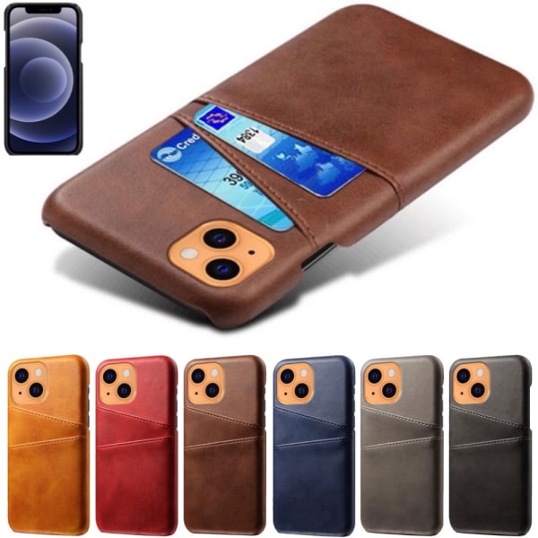 Korthållare Iphone 13 mini skal mobilskal hål laddare hörlurar - Ljusbrun / beige iPhone 13 mini