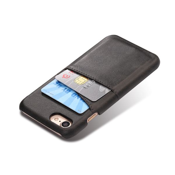 Iphone 7/8/SE 2022/2020 beskyttende etui cover læder kortholder - Lysebrun / beige iPhone 8/7/SE gen 2/3
