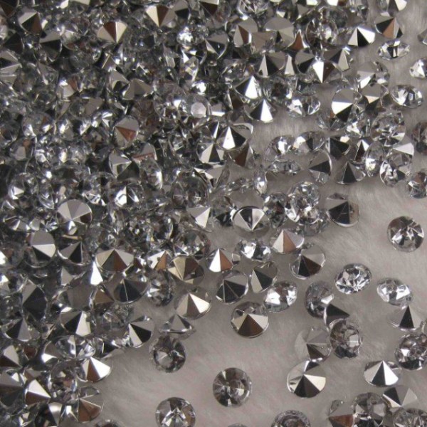 100 pack diamanter silver bordsdekorationer fest dop bröllop silver och metall 1cm