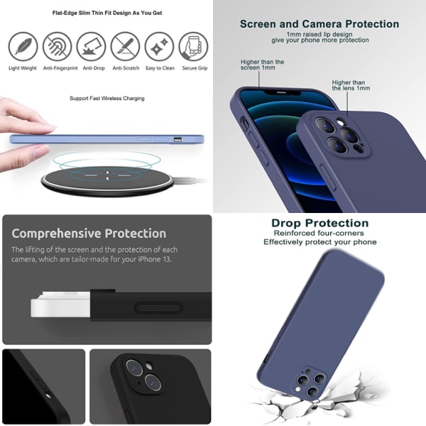 iPhone 13 Pro/ProMax/Mini skal mobilskal fodral TPU - Välj din: Blå Iphone 13 Pro Max