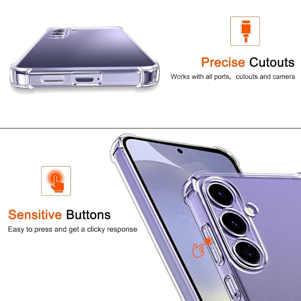 Army V3 Samsung Galaxy S24/S24FE/S24Ultra skal fodral - TRANSPARENT SAMSUNG S24 FE
