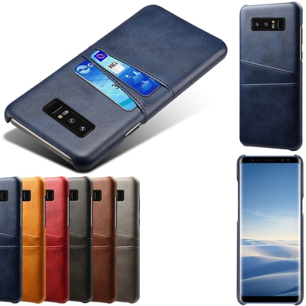 Samsung Note8 skal fodral skydd skinn kort visa mastercard - Blå Note8