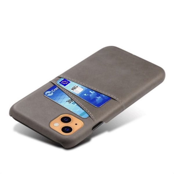 Kortholder til iPhone 14 cover mobilcover udskæring til oplader hovedtelefoner - Light brown / Beige iPhone 14