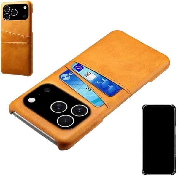 1SWEDEN korttikotelo iPhone 17 Pro -kuorelle - Light brown / beige iPhone 17 Pro