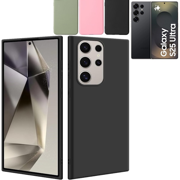 Silikoni TPU kuori Samsung S25 Ultra kotelo puhelinkuori näytönsuoja - Black Samsung Galaxy S25 Ultra