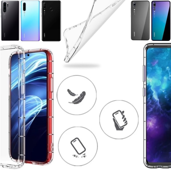 Vælg Huawei P20/P30/P40/PSmart Pro/Lite skal etui cushion - Transparent Huawei P Smart 2021