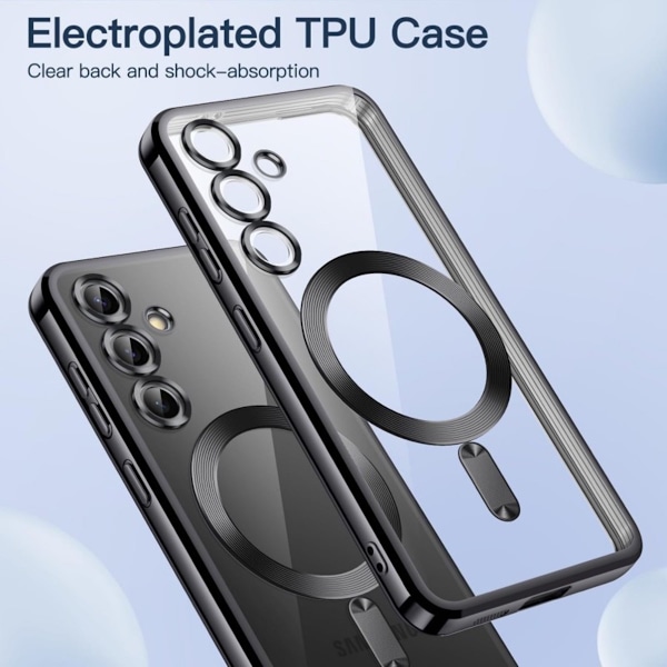 Samsung S25/S24/S23/S22 skal mobilskal MagSafe - Transparent/Svart Samsung Galaxy S24 Ultra