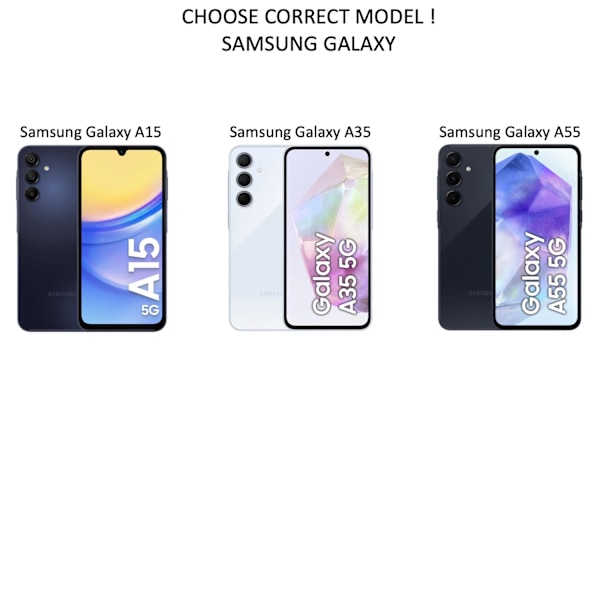 Samsung Galaxy A35 plånboksfodral mobilskal - VÄLJ: VIT  