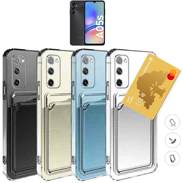 Samsung Galaxy A05s cover kortholder mobilcover slot - Transparent SAMSUNG A05S