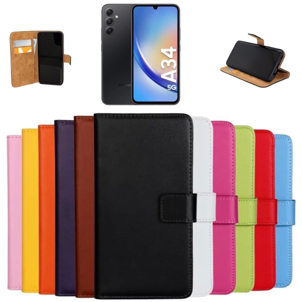 Samsung Galaxy A34 Wallet Case Mobilcover - VÆLG: Lilla  