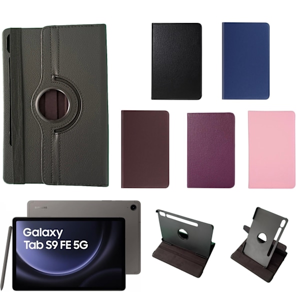 360 etui Samsung Galaxy Tab S9 FE skærmbeskytter cover sort - Sort Sort