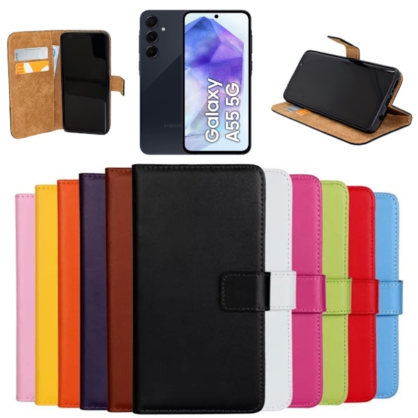 Samsung Galaxy A55 lompakotelo lompakko kotelo kuori keltainen - Keltainen SAMSUNG A55 5G