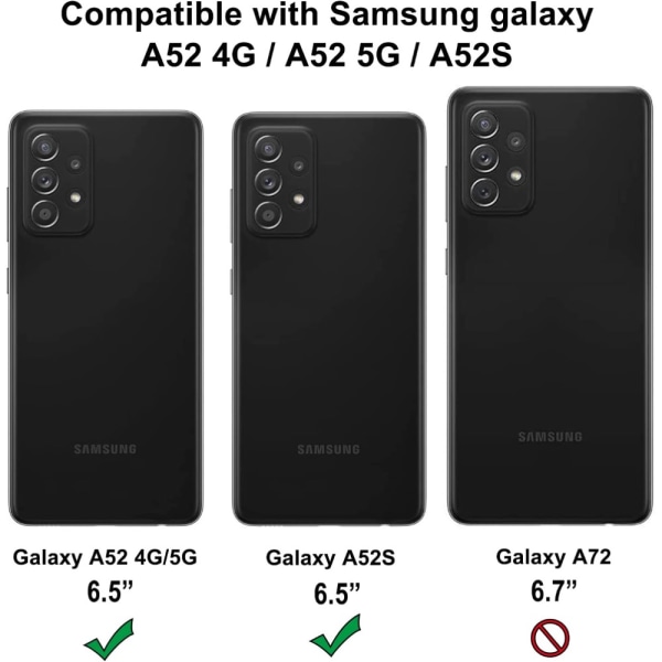 Silikon TPU skal Samsung A52/A52s fodral mobilskal skärmskydd - Mörkblå Samsung Galaxy A52/A52s