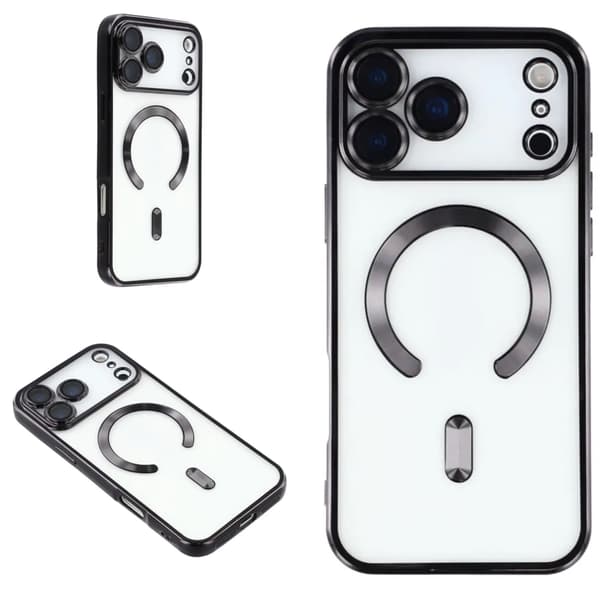 iPhone 17 Pro Max skal MagSafe Transparent / svart Iphone 17 Pro Max