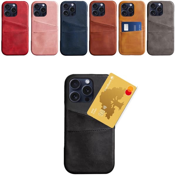 Korthållare Iphone 16 Pro Max skal mobilskal - Svart iPhone 16 Pro Max