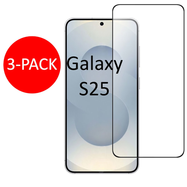 3-Pack Samsung Galaxy S25 Skärmskydd Härdat Glas Premium