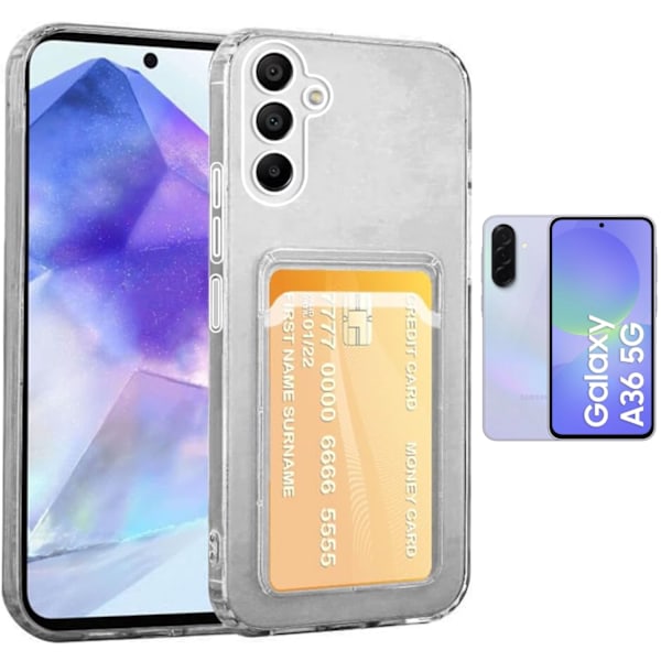 Samsung Galaxy A36 cover kortholder mobilcover slot - Transparent Samsung A36 5G