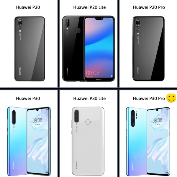 Huawei P30 Pro -kotelo, korttikotelo, jossa on reikä laturille - VALITSE: BLACK