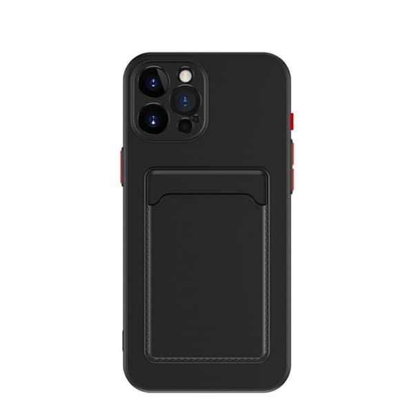 Iphone 16 Pro Max -kuori, mobiilikuori korttitaskulla BLACK  