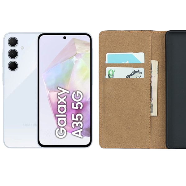 Samsung Galaxy A35 pung etui mobilcover - VÆLG: Gul  