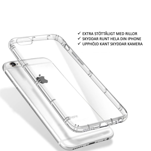 Iphone 11/12/13/XS/X/XR/8/7/6 skal etui cushion pro/mini/plus- Transparent IPHONE 13 CASE