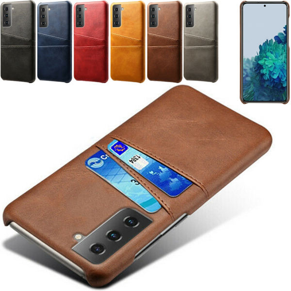 Samsung Galaxy S21 -kuori korttikotelolla Light brown / beige Samsung S21