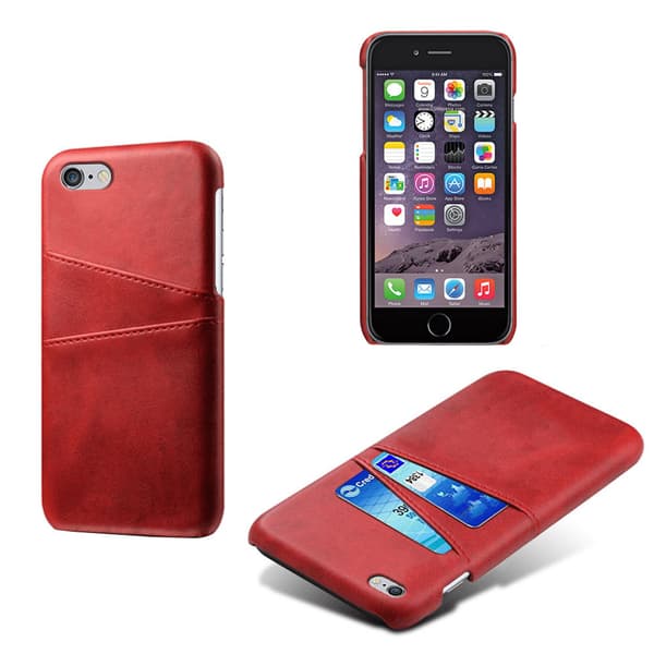 Iphone 6/6s suojakotelo korttikotelo Visa Amex Mastercard - Punainen iPhone 6/6s