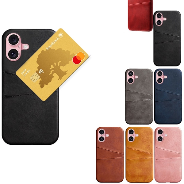 iPhone 16 Plus skal med kortlomme - Sort Iphone 16 Plus