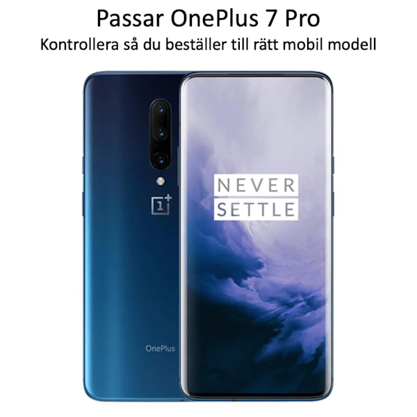 OnePlus 7 PRO skärmskydd 9H passar skal fodral hörlurar - Transparent OnePlus 7 Pro