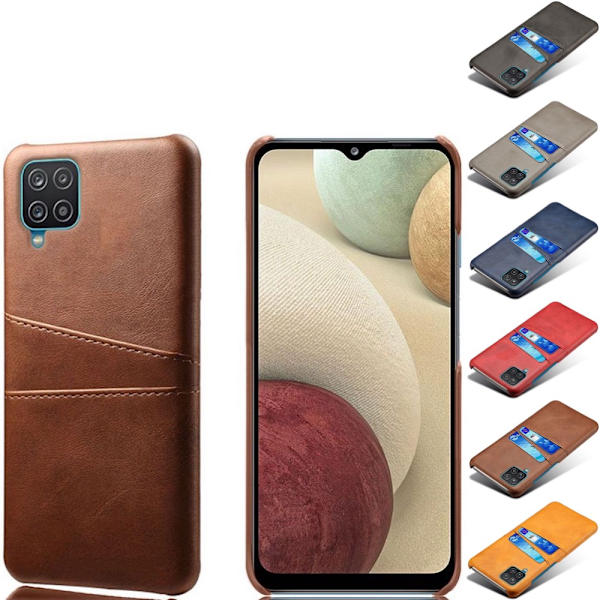 Korthållare Samsung A12 skal mobilskal hål åt laddare hörlurar - Brun Samsung Galaxy A12
